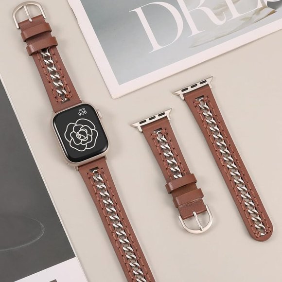 NEW Brown Luxury Leather Apple Watch Band